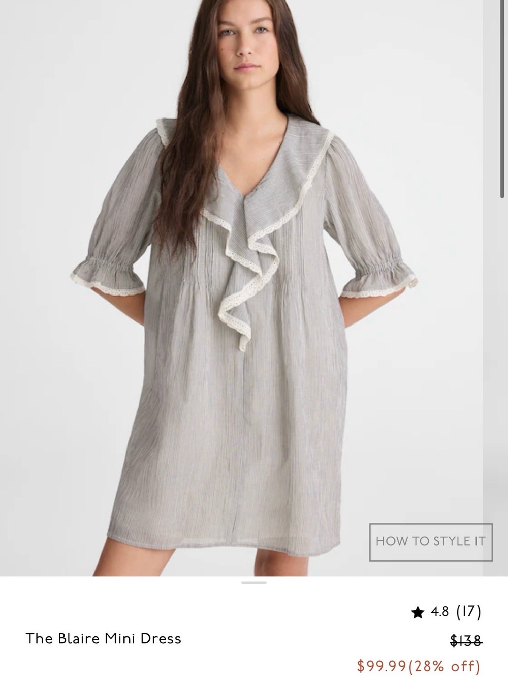 Madewell Blaire Mini Dress in Black And Ivory Micro Stripe - Picture 9 of 10
